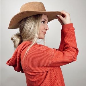 Aerie Bright Coral Cropped Hoodie